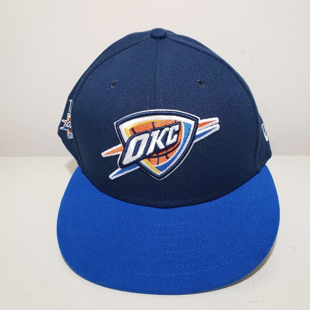 Oklahoma City Thunder Hat Cap Snap Back Blue Two Tone New Era NBA Preowned